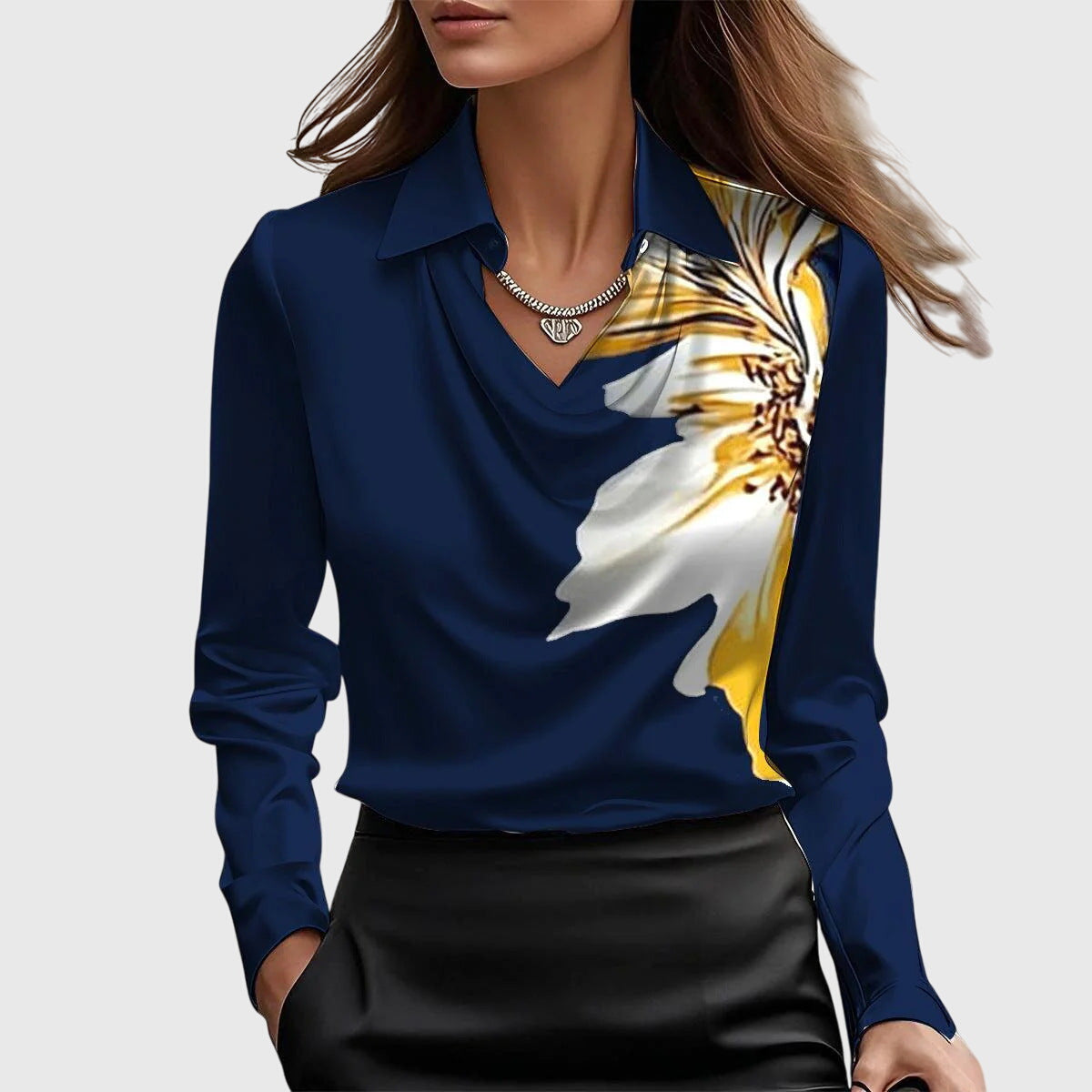 Brooklyn – Blusa Elegante en Satén Brillante