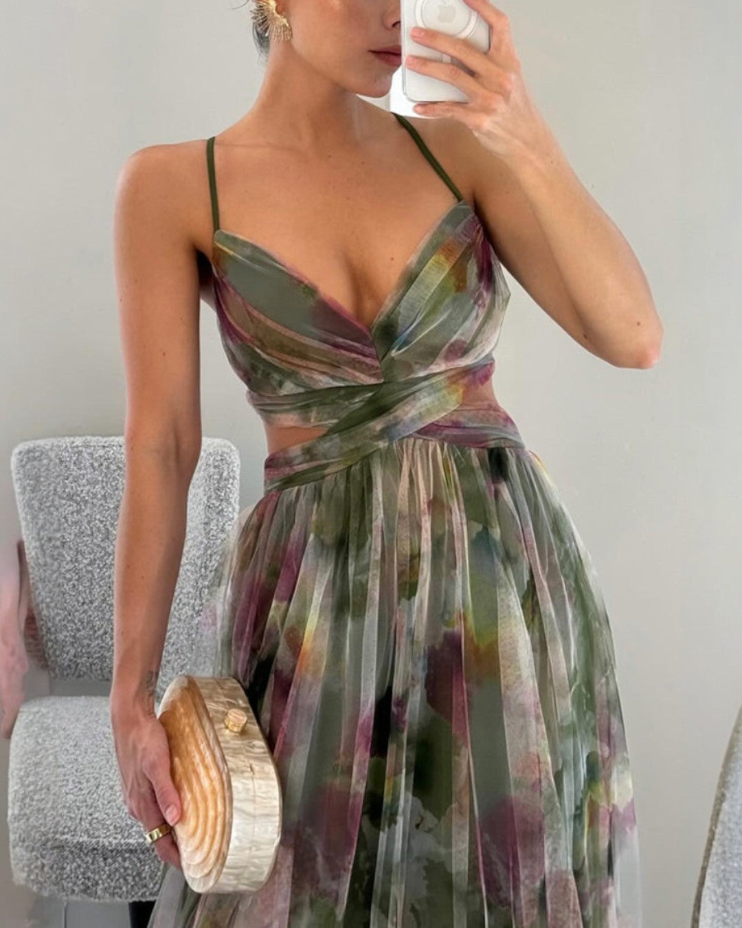 Giselle - Vestido largo con estampado floral