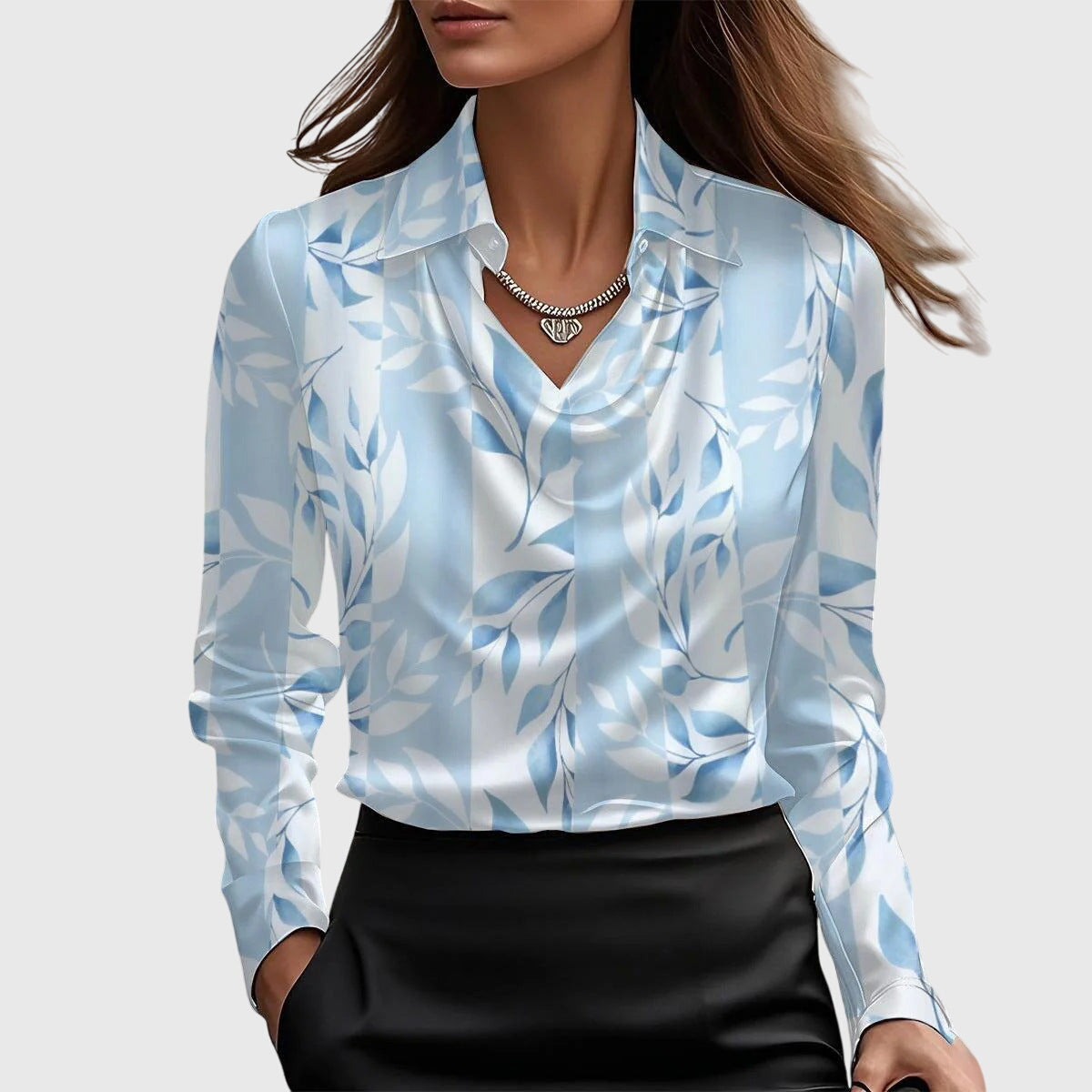 Brooklyn – Blusa Elegante en Satén Brillante